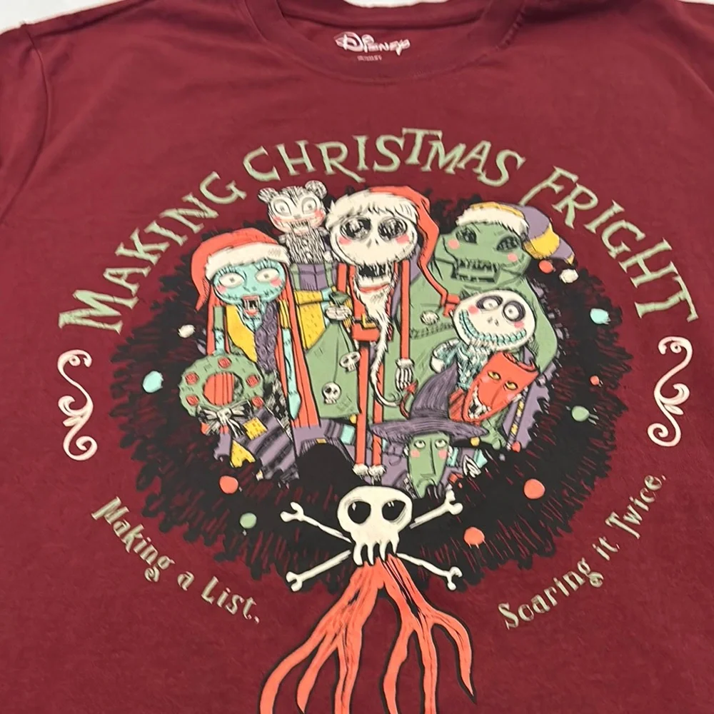 Disney Red Nightmare Before Christmas Tee SZ L short sleeve Halloween casual - Picture 8 of 11